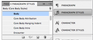 Screen shot of the Paragraph Style called Body