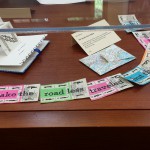 The Roads Most Taken: stitched together bus tickets and map