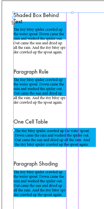 Shaded Text Reacts to Column Size Change